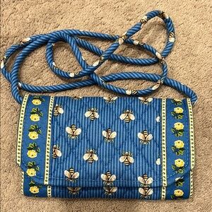Retired Vera Bradley-Blue Floral and Bee Patterned Women's Bag